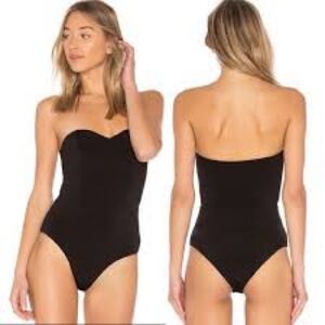NBD Black Strapless Bodysuit
